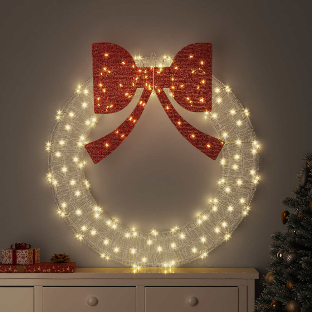 vidaXL Wreath with 150 Warm White LEDs 120 cm Acrylic