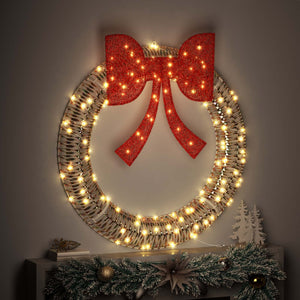 vidaXL Wreath with 150 LED Warm White 121 x 121 x 10 cm PET