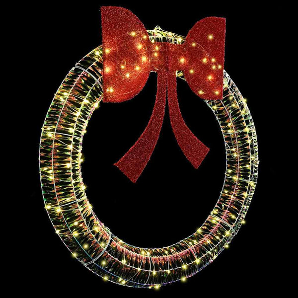 vidaXL Wreath with 150 LED Warm White 121 x 121 x 10 cm PET