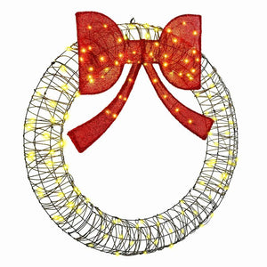 vidaXL Wreath with 150 LED Warm White 121 x 121 x 10 cm Rattan
