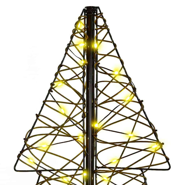 vidaXL Christmas Tree with 100 Warm White LEDs 120 cm Rattan
