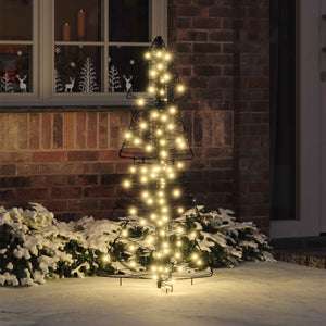 vidaXL Christmas Tree with 100 Warm White LEDs 120 cm Rattan