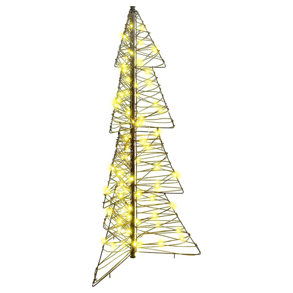 vidaXL Christmas Tree with 100 Warm White LEDs 120 cm Rattan