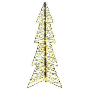 vidaXL Christmas Tree with 100 Warm White LEDs 120 cm Rattan