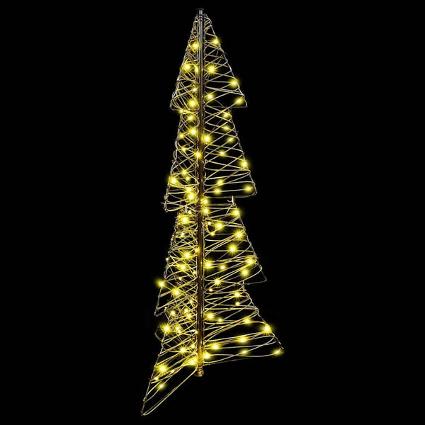 vidaXL Christmas Tree with 100 Warm White LEDs 120 cm Rattan