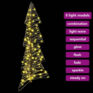 vidaXL Christmas Tree with 100 Warm White LEDs 120 cm Rattan