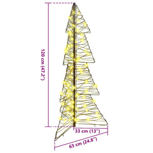 vidaXL Christmas Tree with 100 Warm White LEDs 120 cm Rattan