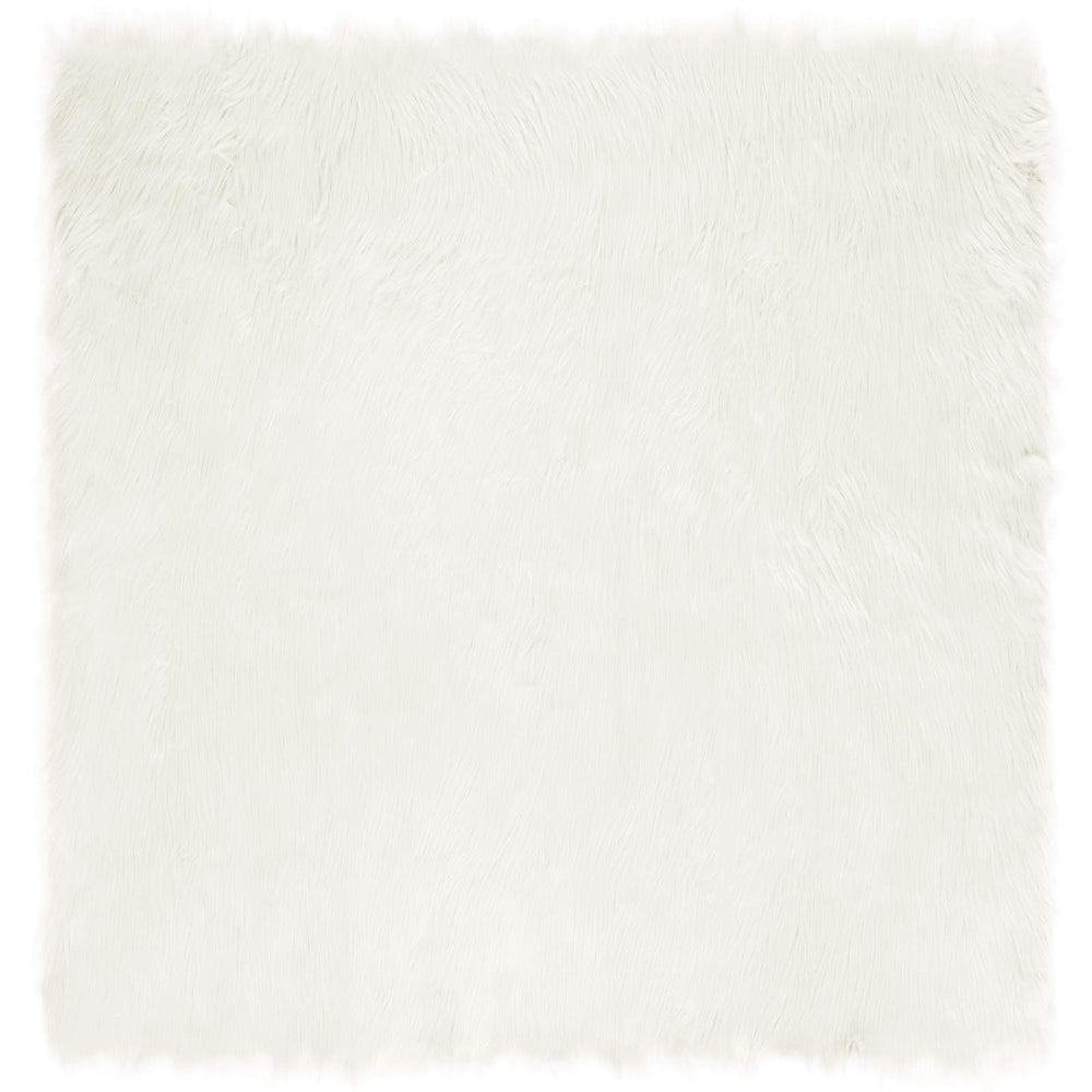 vidaXL Faux Sheepskin Rug TAFALLA White 120 x 120 cm Polyester