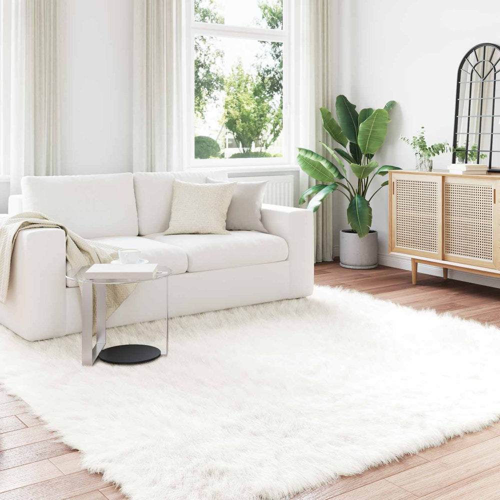 vidaXL TAFALLA Faux Sheepskin Rug White 240 x 240 cm Polyester