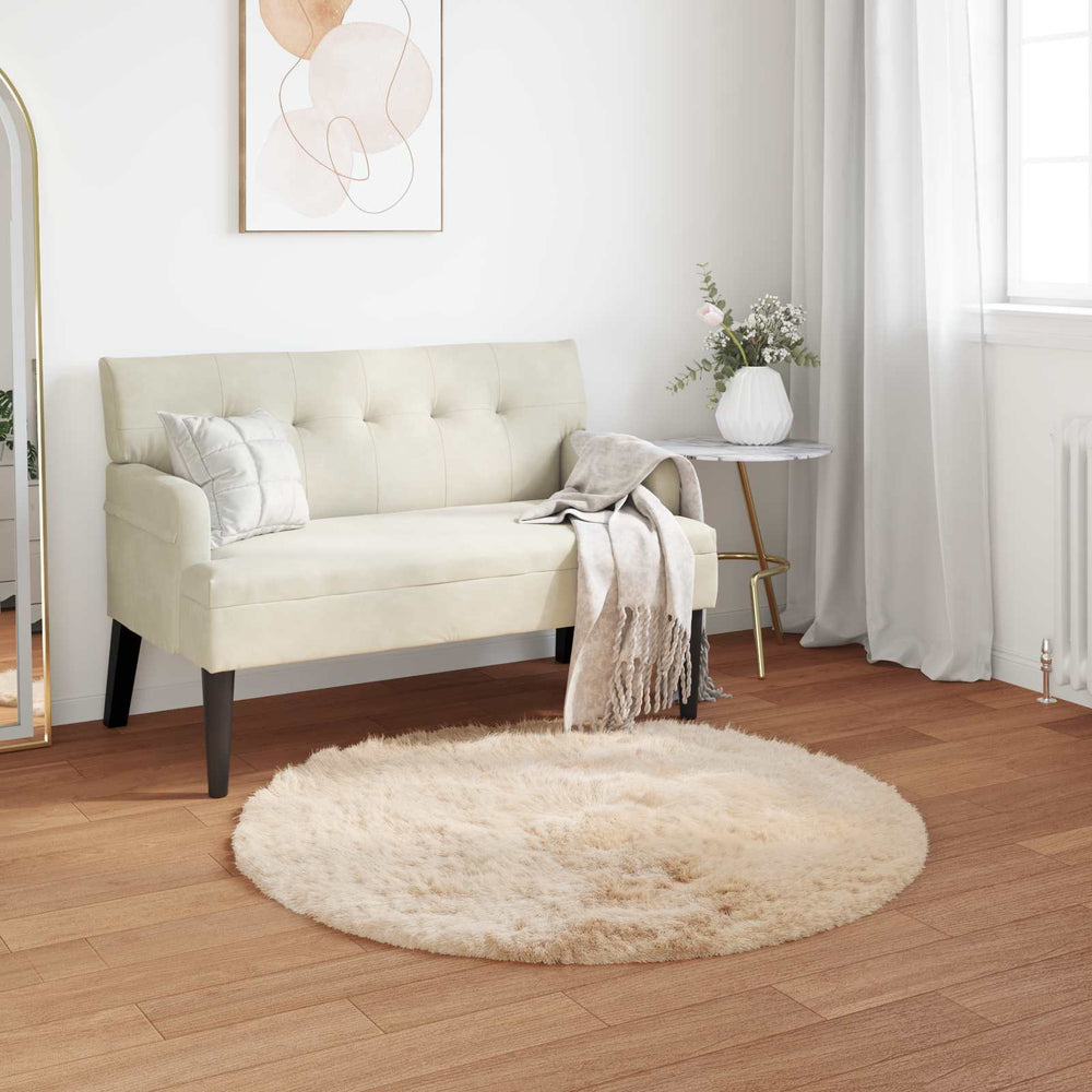 vidaXL Faux Sheepskin Rug TAFALLA Beige Ø 120 cm Polyester