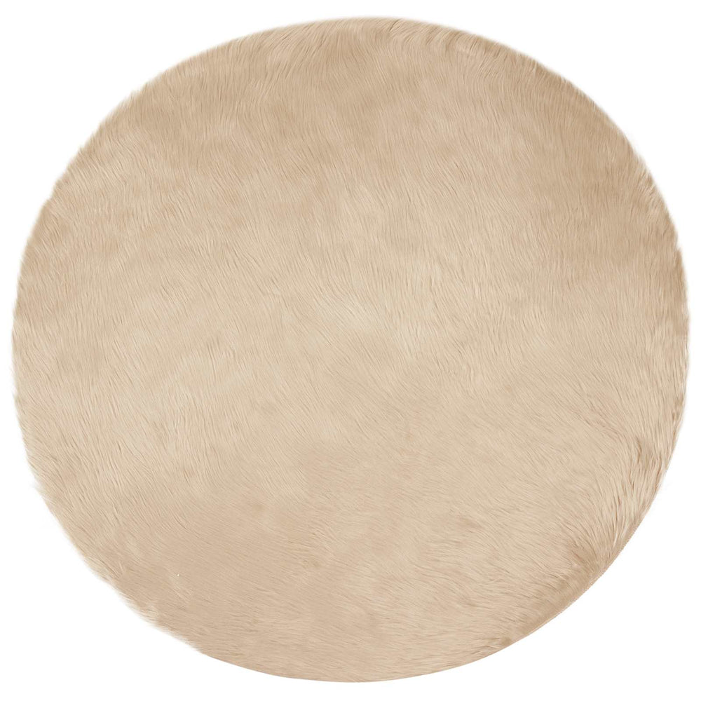 vidaXL Faux Sheepskin Rug TAFALLA Beige Ø 120 cm Polyester