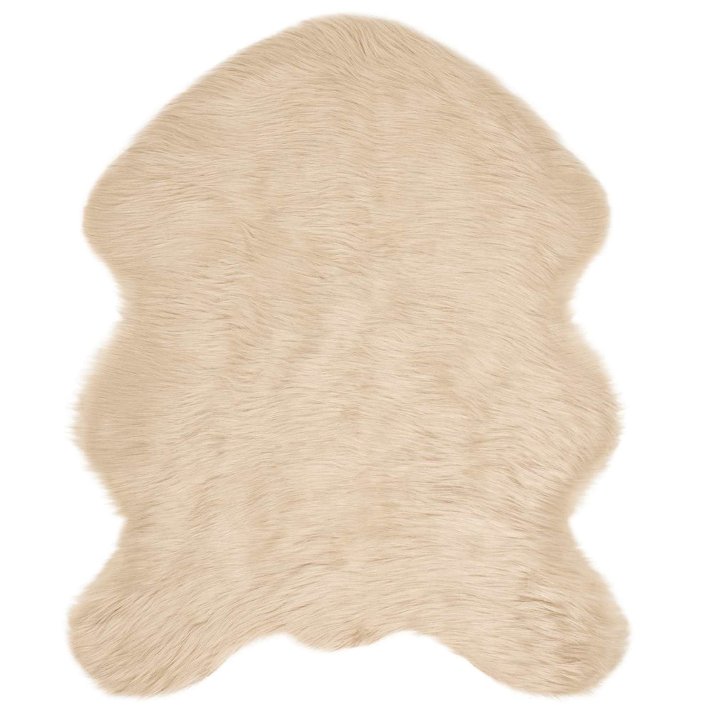 vidaXL TAFALLA Faux Sheepskin Rug Beige 50 x 80 cm Polyester
