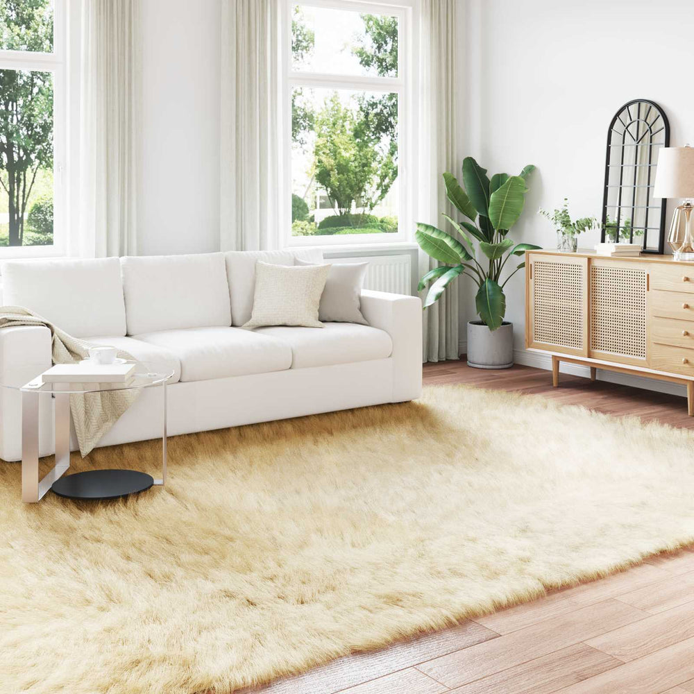 vidaXL Artificial Sheepskin Rug TAFALLA Cream 200 x 280 cm Polyester