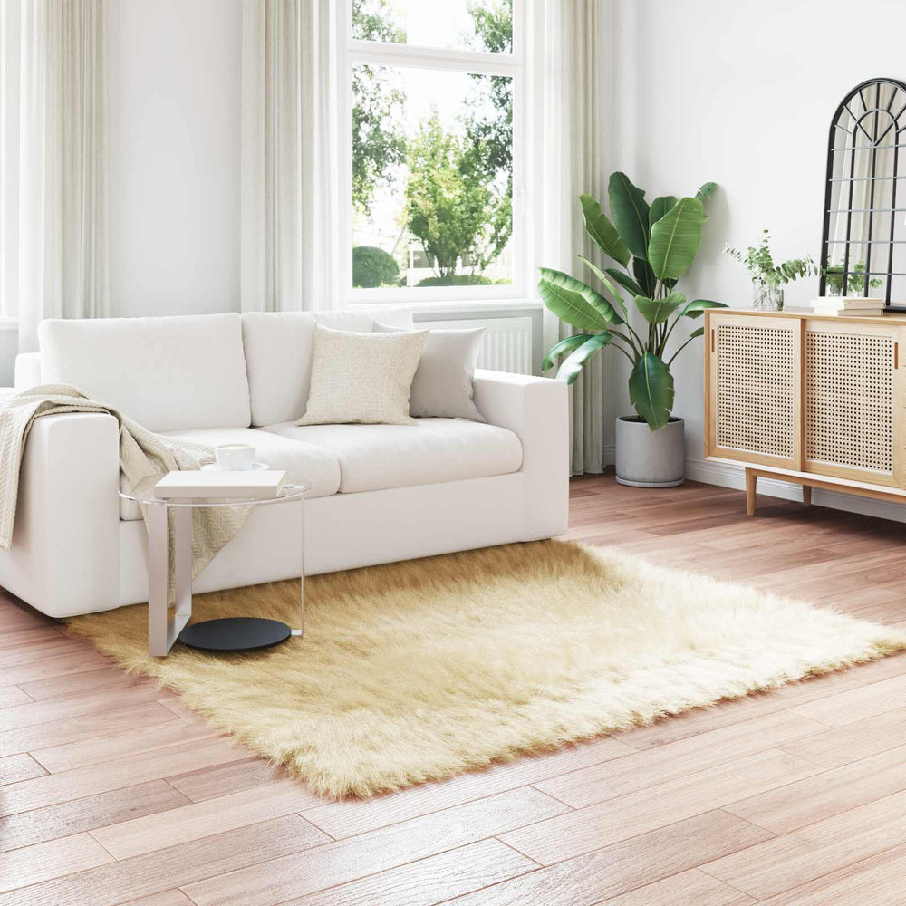 vidaXL Artificial Sheepskin Rug TAFALLA Cream 160 x 160 cm Polyester