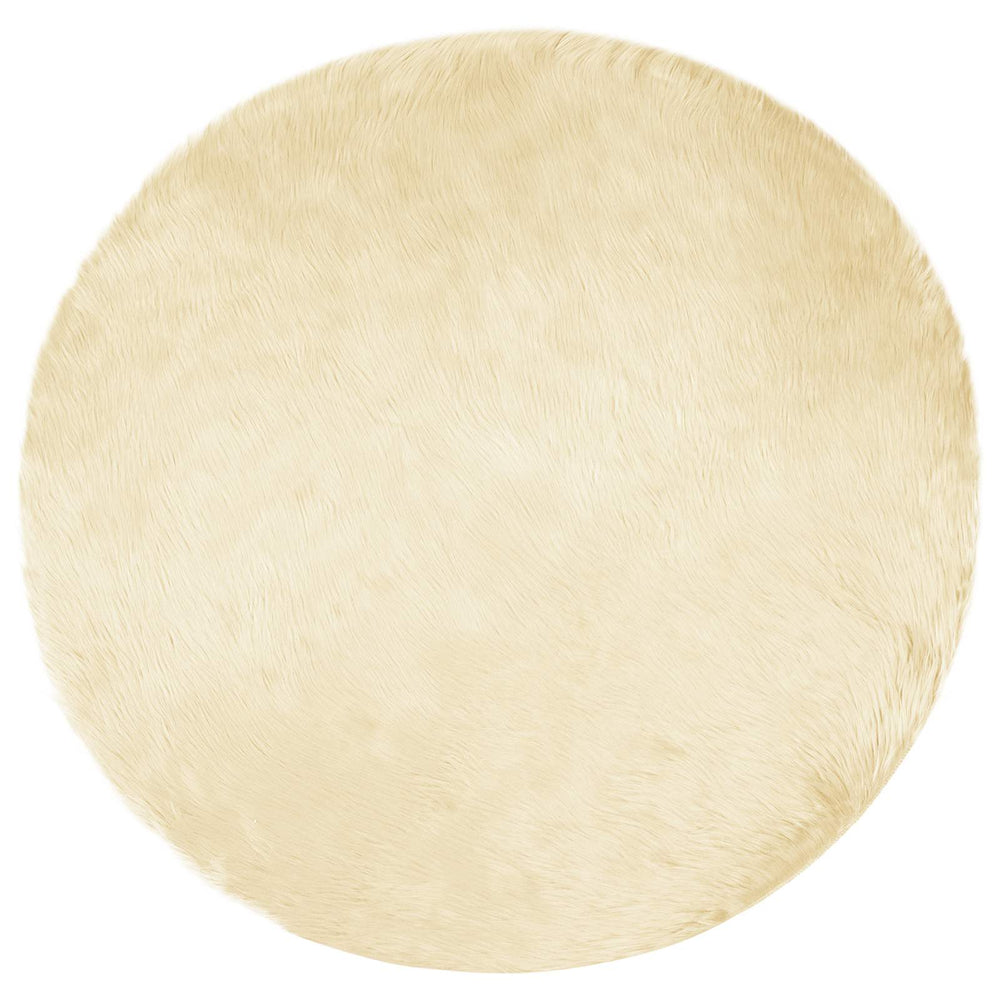 vidaXL Faux Sheepskin Rug TAFALLA Cream Ø 100 cm Polyester