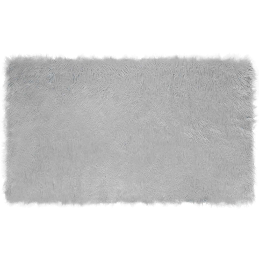 vidaXL Faux Sheepskin Rug TAFALLA Grey 100 x 200 cm Polyester