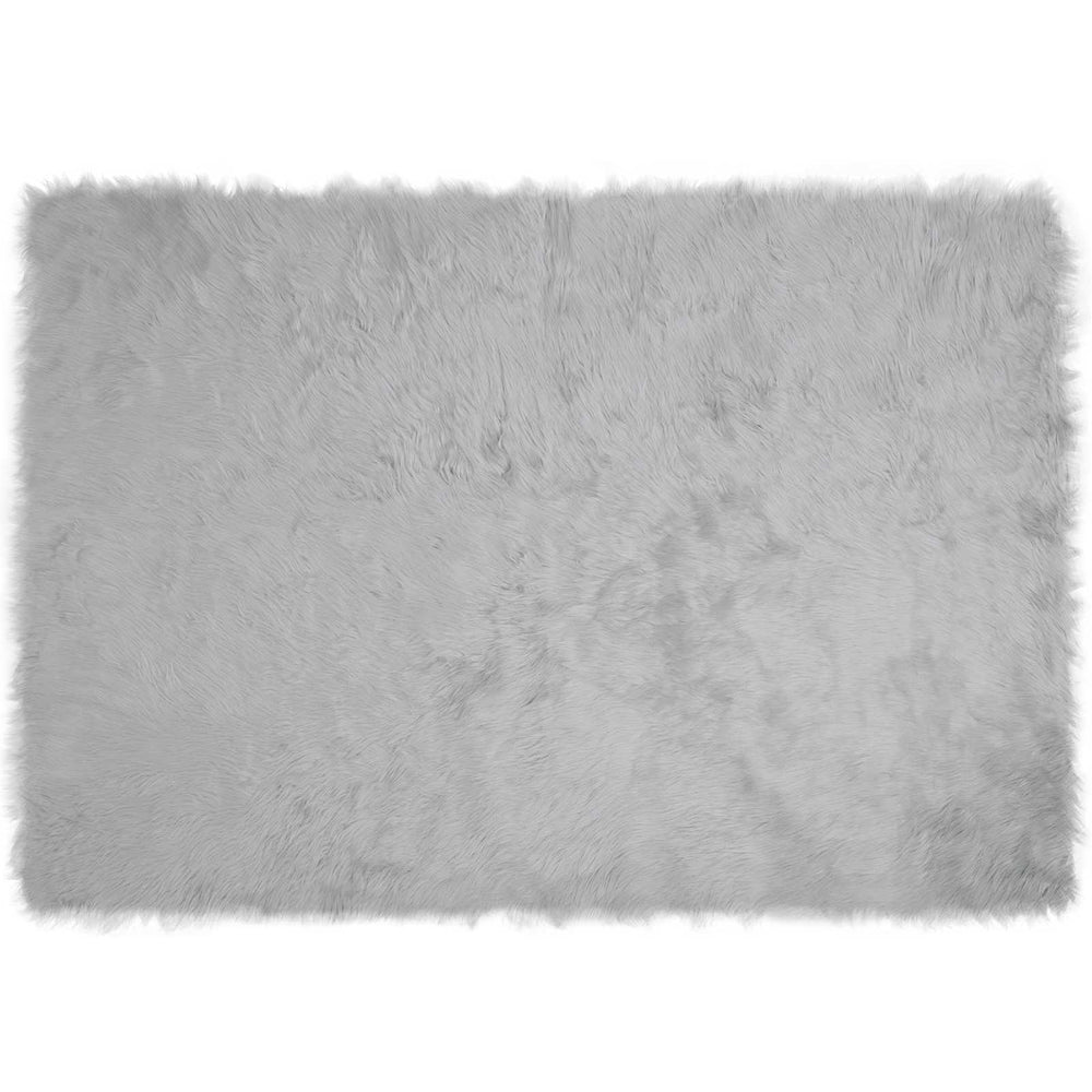 vidaXL TAFALLA Faux Sheepskin Rug Grey 120 x 170 cm Polyester