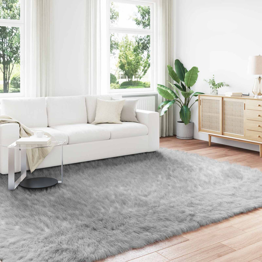 vidaXL Faux Sheepskin Rug TAFALLA Grey 240 x 340 cm Polyester