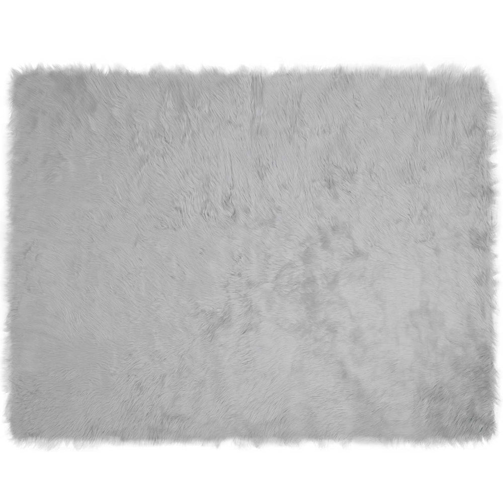 vidaXL Faux Sheepskin Rug TAFALLA Grey 240 x 340 cm Polyester