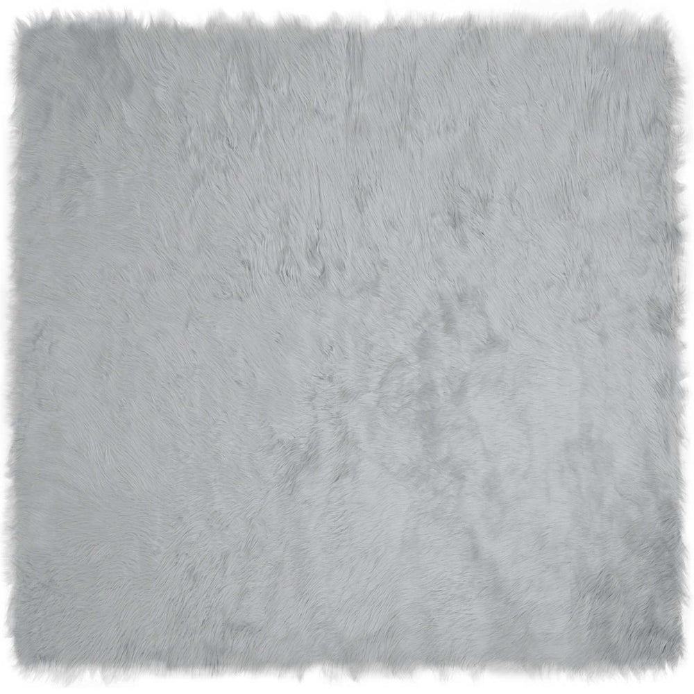 vidaXL Faux Sheepskin Rug TAFALLA Grey 120 x 120 cm Polyester