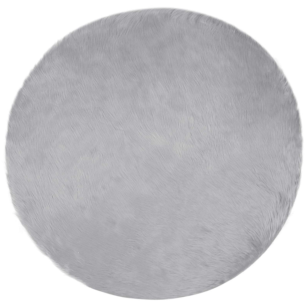 vidaXL Faux Sheepskin Rug TAFALLA Grey Ø 80 cm Polyester