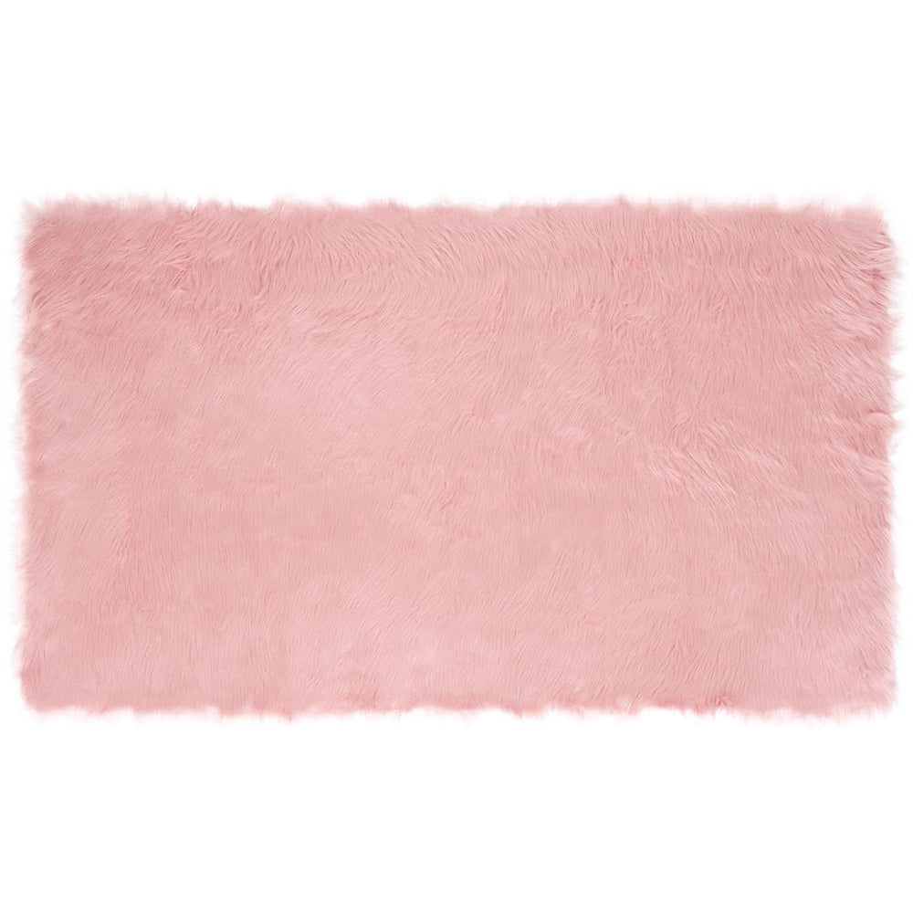 vidaXL Faux Sheepskin Rug TAFALLA Pink 100 x 200 cm Polyester