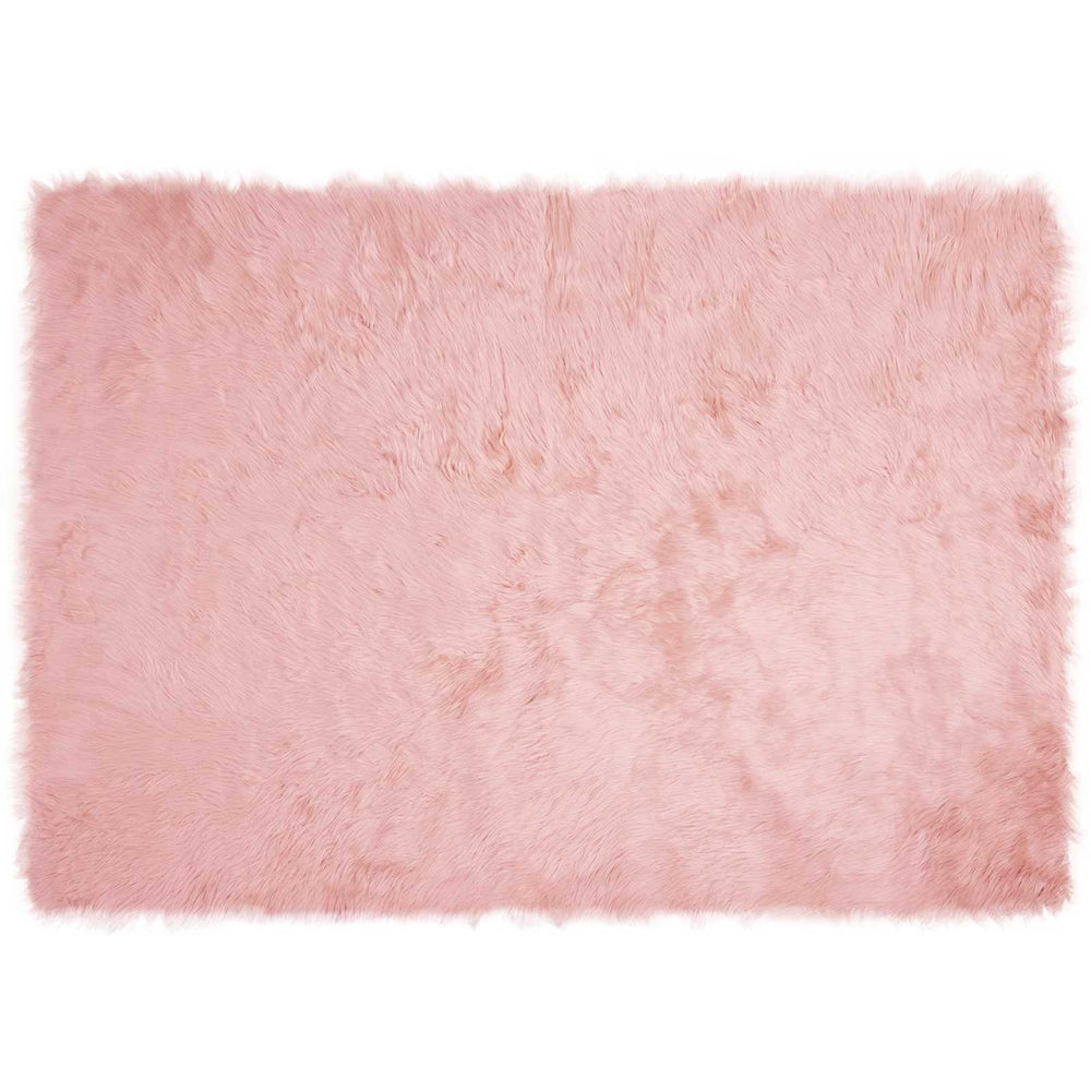 vidaXL Faux Sheepskin Rug TAFALLA Pink 140 x 200 cm Polyester