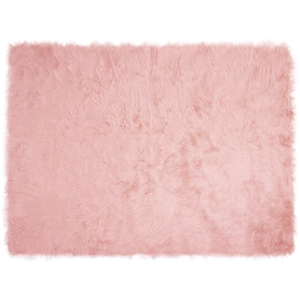 vidaXL Faux Sheepskin Rug TAFALLA Pink 160 x 230 cm Polyester