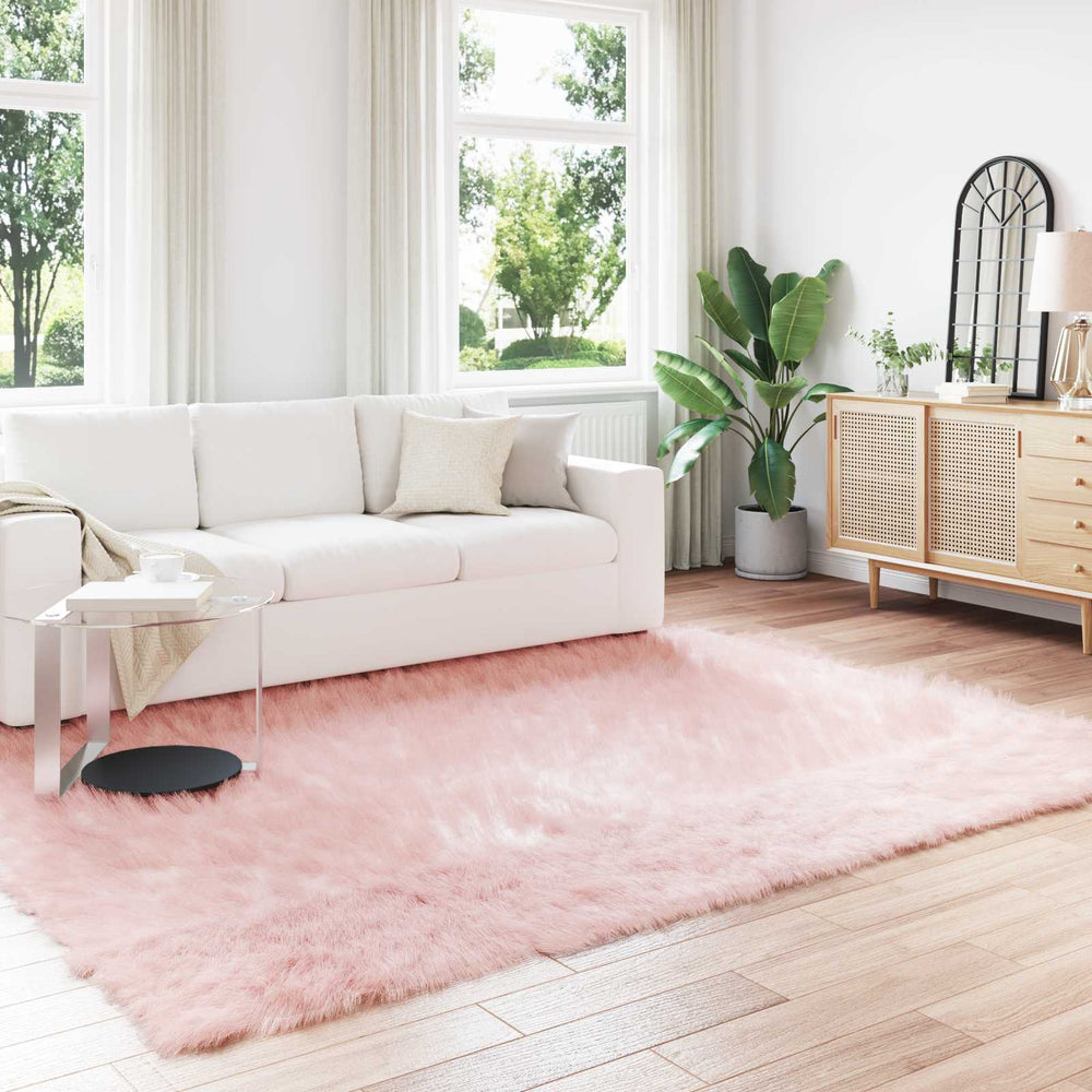 vidaXL Faux Sheepskin Rug TAFALLA Pink 200 x 280 cm Polyester