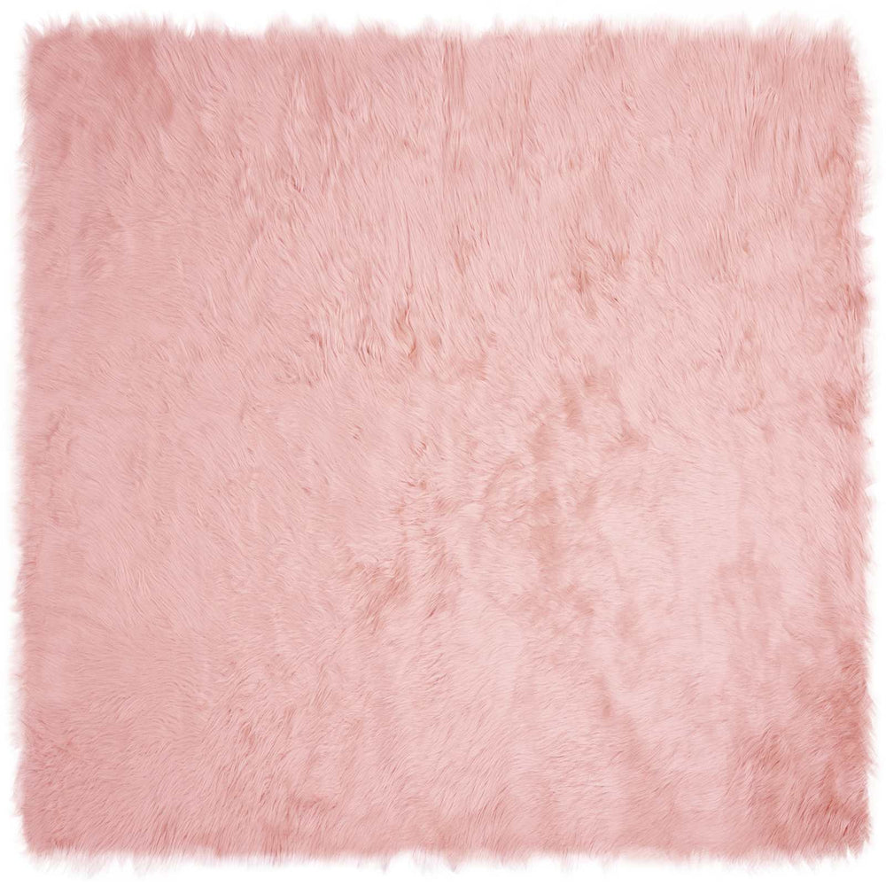 vidaXL Faux Sheepskin Rug TAFALLA Pink 200 x 200 cm Polyester