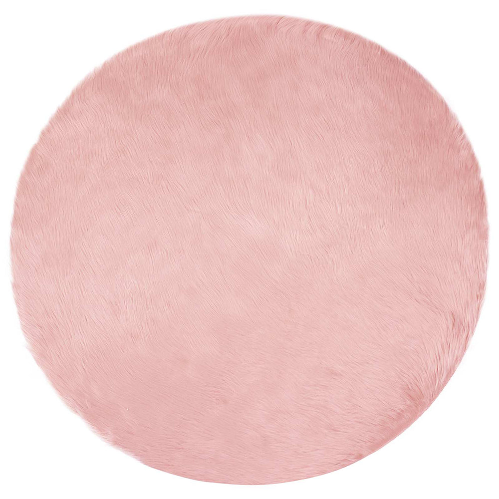 vidaXL Faux Sheepskin Rug TAFALLA Pink Ø 100 cm Polyester