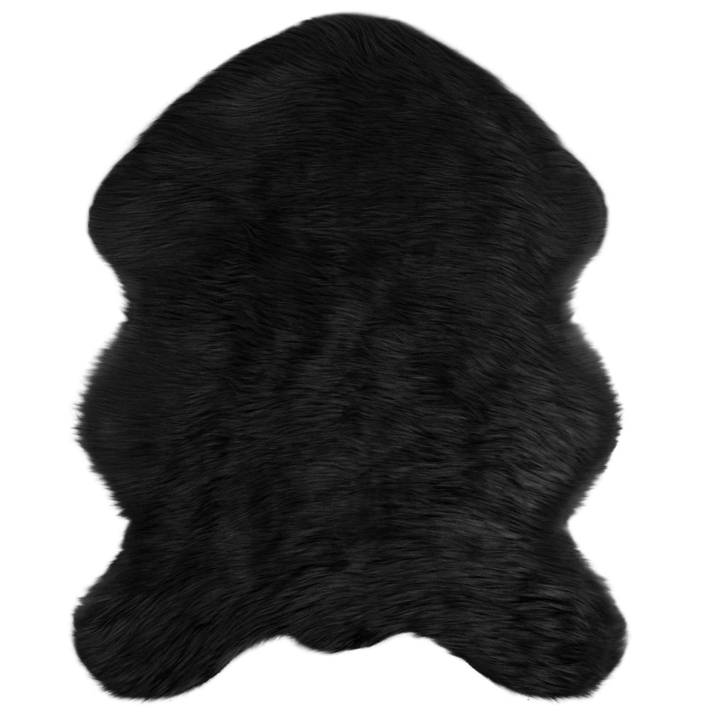 vidaXL Faux Sheepskin Rug TAFALLA Black 50 x 80 cm Polyester