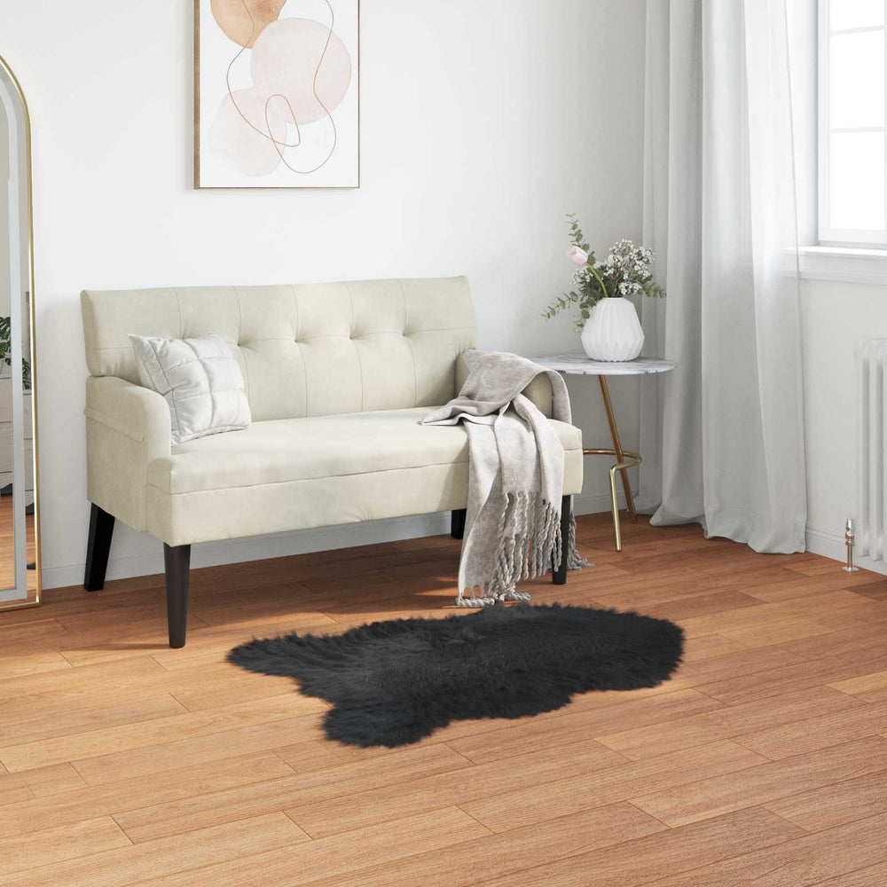 vidaXL Faux Sheepskin Rug TAFALLA Black 60 x 90 cm Polyester