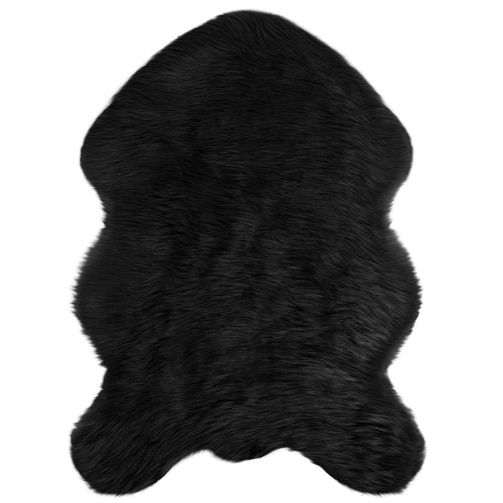 vidaXL Faux Sheepskin Rug TAFALLA Black 60 x 90 cm Polyester