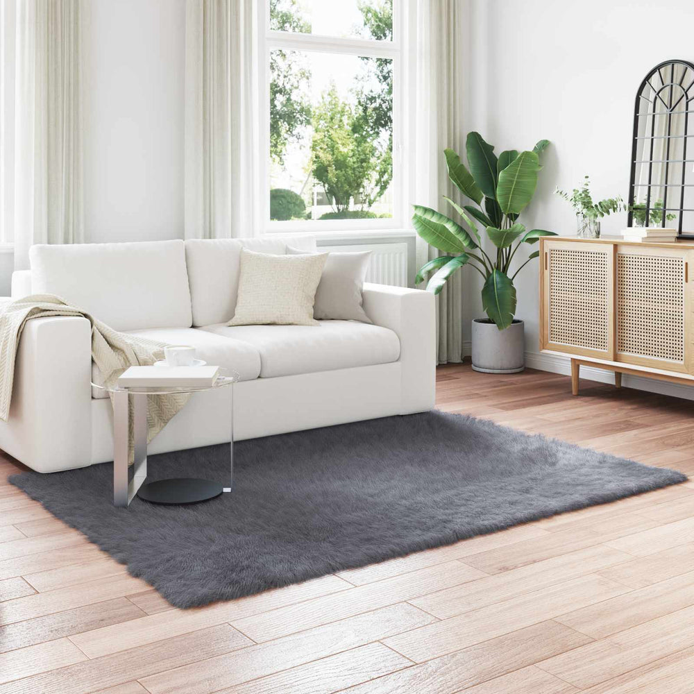 vidaXL Faux Sheepskin Rug TAFALLA Anthracite 160 x 230 cm