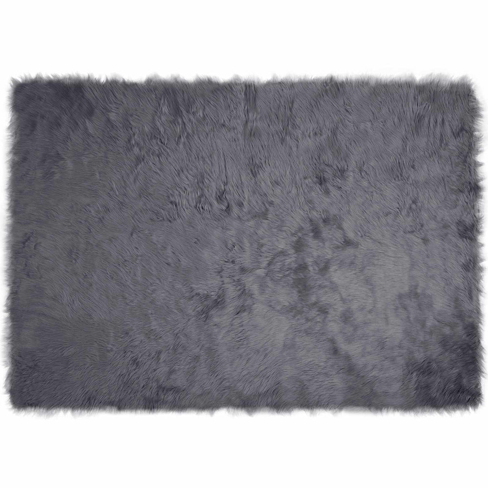 vidaXL Faux Sheepskin Rug TAFALLA Anthracite 160 x 230 cm