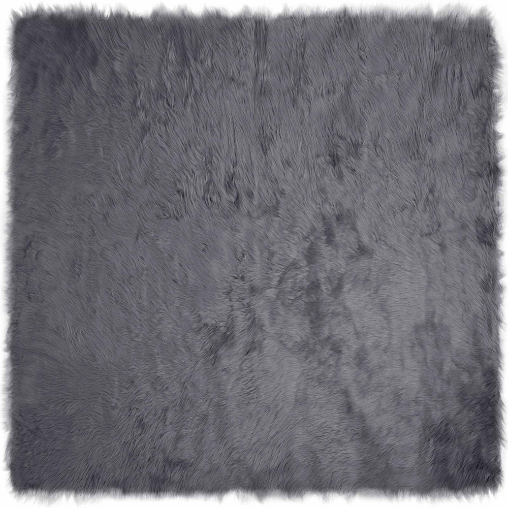 vidaXL Artificial Sheepskin Rug TAFALLA Anthracite 120 x 120 cm