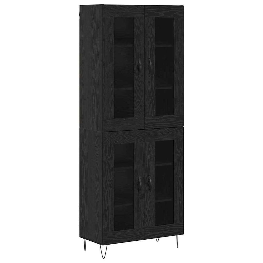 Highboard Schwarz Eichenoptik 180 cm