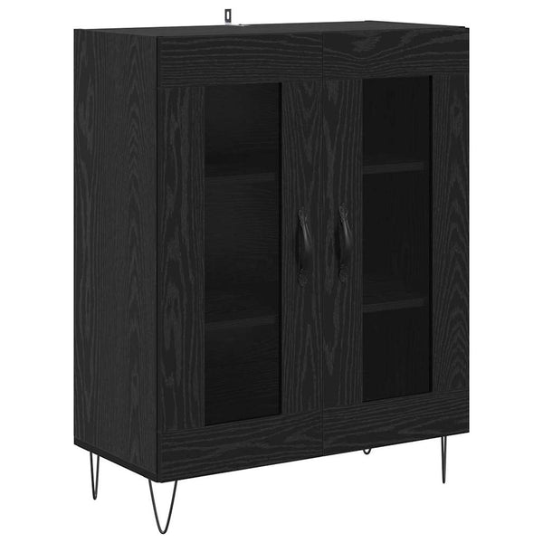 Highboard Schwarz Eichenoptik 180 cm