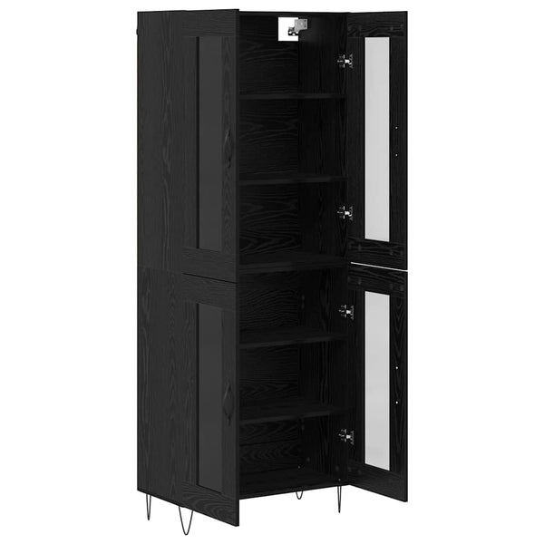Highboard Schwarz Eichenoptik 180 cm