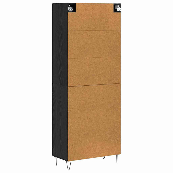 Highboard Schwarz Eichenoptik 180 cm