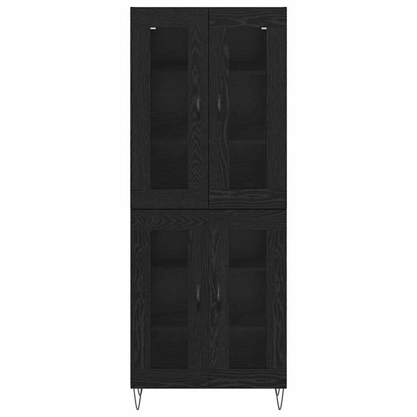 Highboard Schwarz Eichenoptik 180 cm
