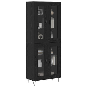 Highboard Schwarz Eichenoptik 180 cm