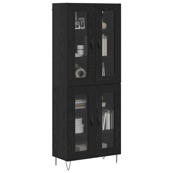 Highboard Schwarz Eichenoptik 180 cm