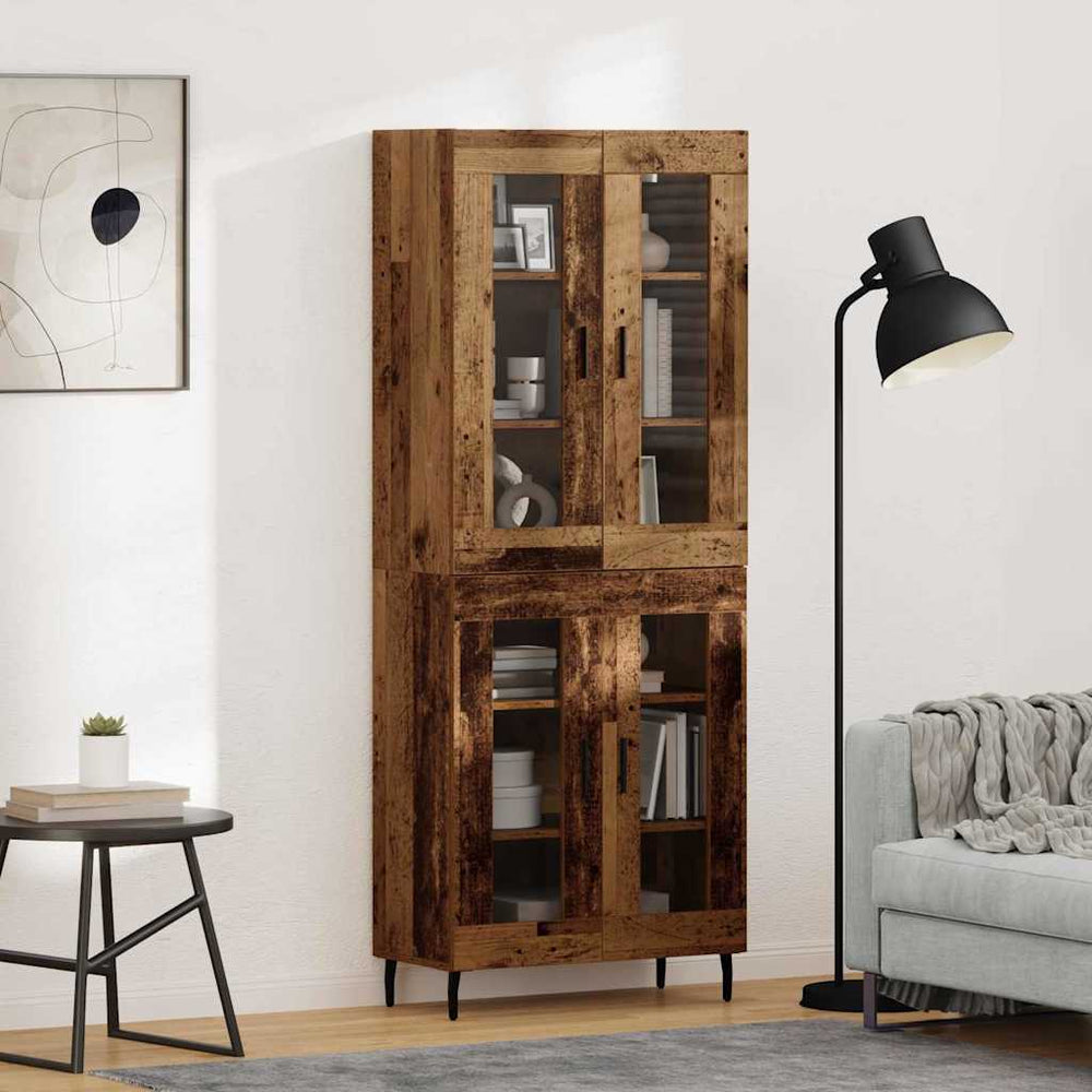 Highboard 2er-Set Altholz-Optik
