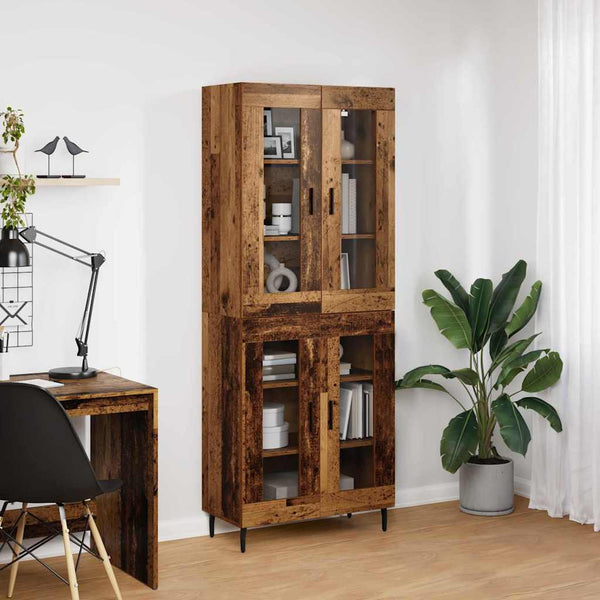 Highboard 2er-Set Altholz-Optik