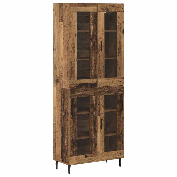 Highboard 2er-Set Altholz-Optik