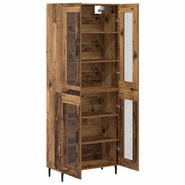 Highboard 2er-Set Altholz-Optik