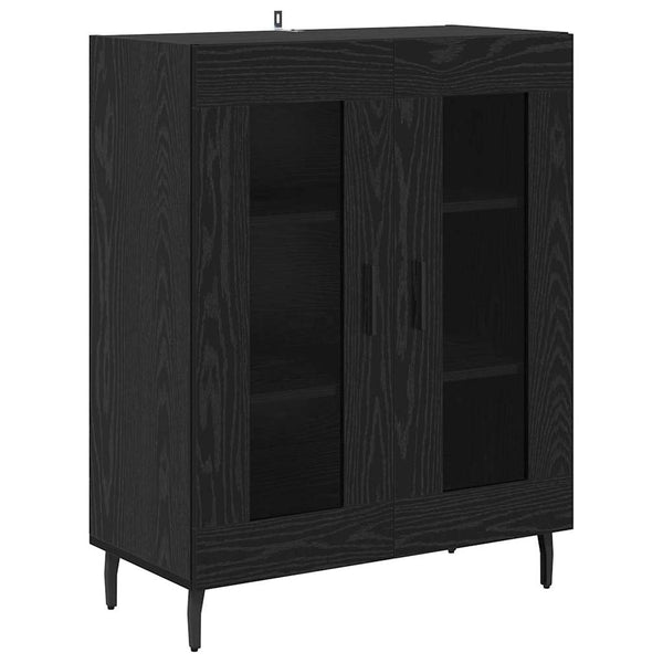 Highboard Schwarz Eichenoptik 2er-Set