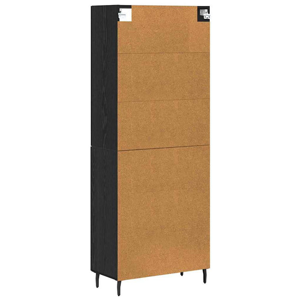 Highboard Schwarz Eichenoptik 2er-Set